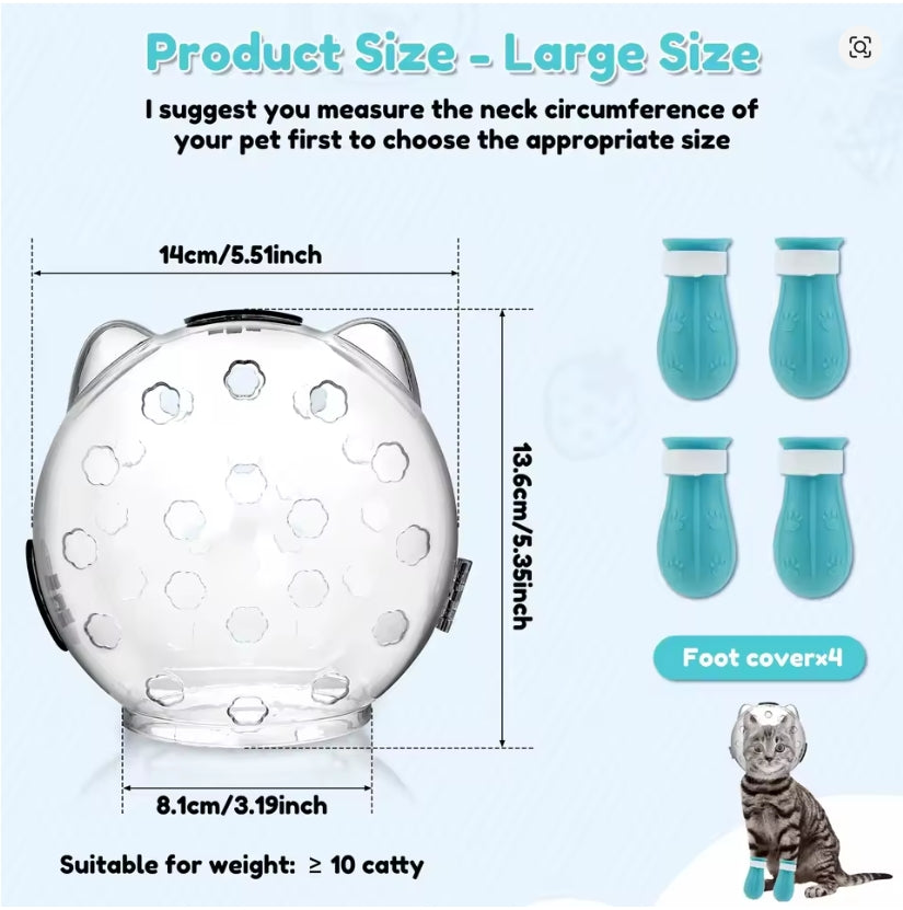 Cat Muzzle Space Hood with Paw Shoes
