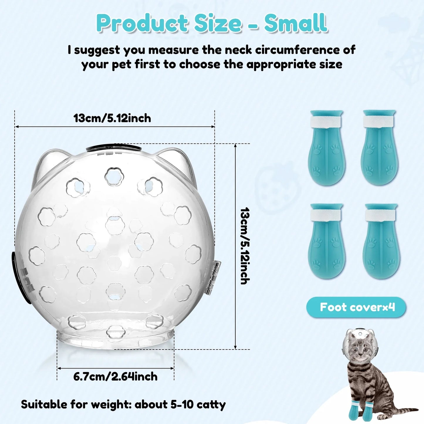 Cat Muzzle Space Hood with Paw Shoes